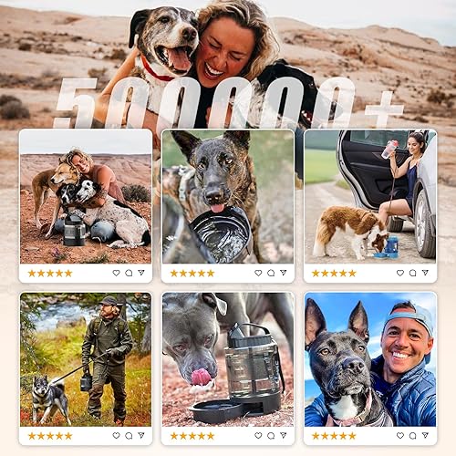Miniatura 7 de lesotc Botella de agua para perros, dispensador de agua para perros de 77 onzas para camping, parque, senderismo, dispensador portátil de agua para