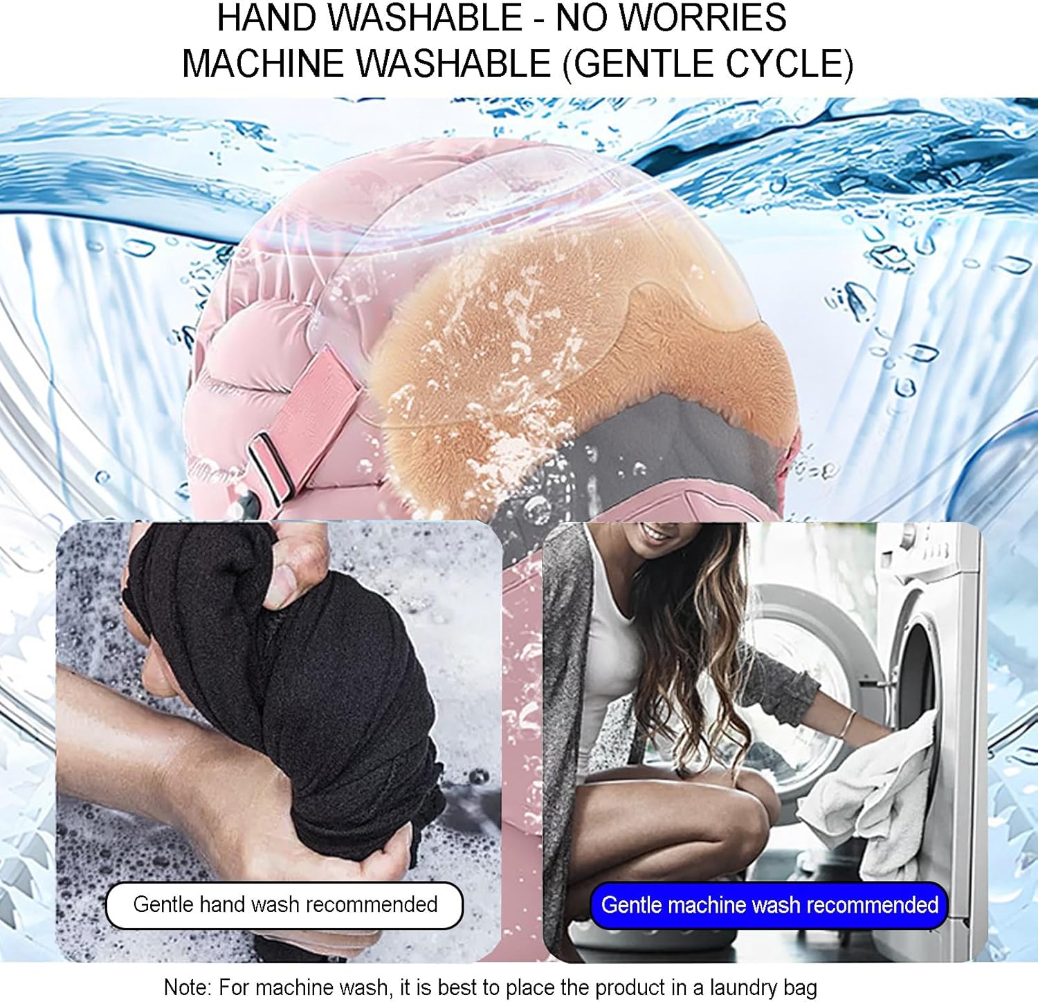 Bonnet Chauffant Électrique, Hat with Removable Mask Goggles Ear Flaps, Windproof Full Cover Balaclava, Fleece Lined