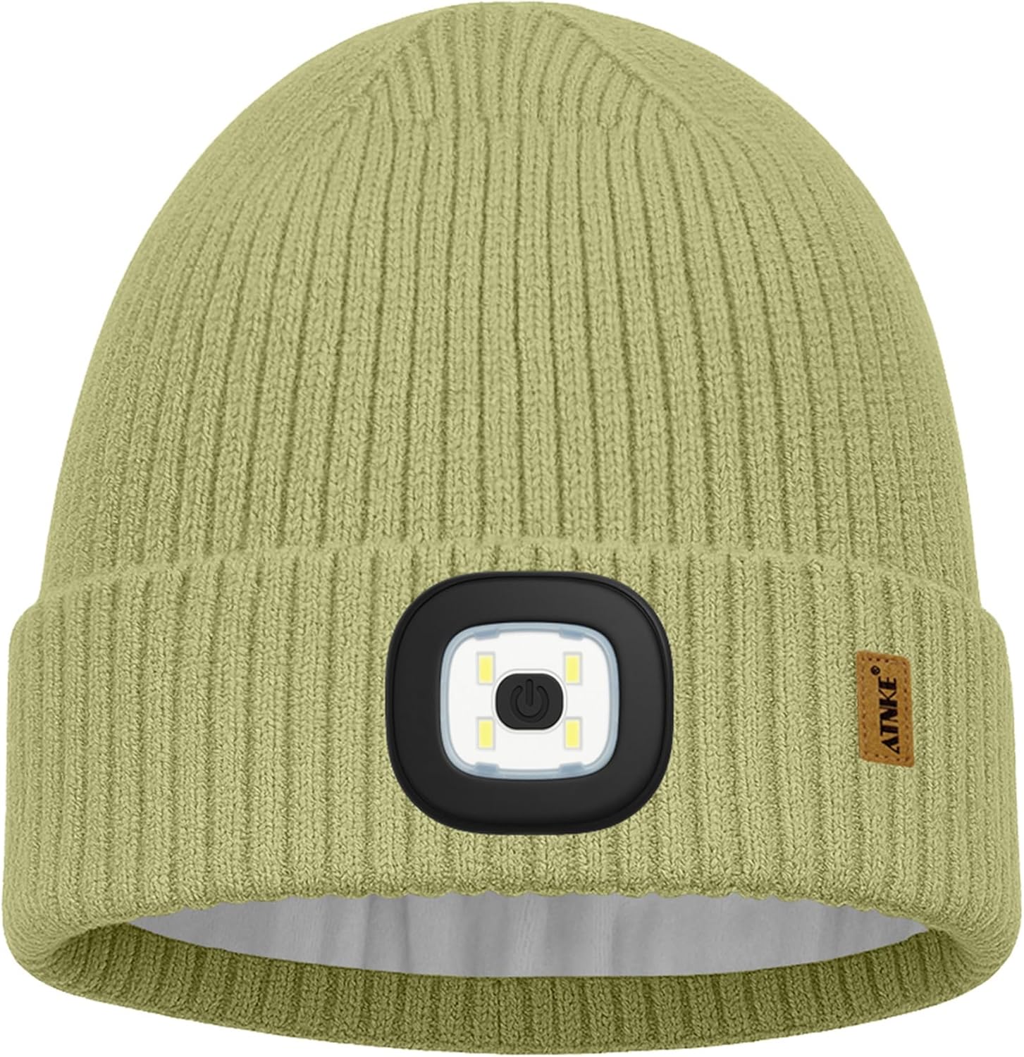 ATNKE LED Lighted Lined Fleece Beanie Cap,USB Rechargeable 4 LED Running Headlamp Hat with Light Gifts for Men and Women - Image 2