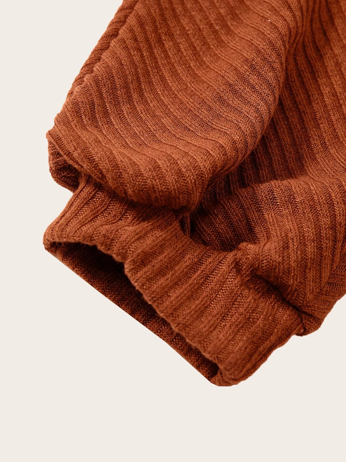 Women's Lantern Long Sleeve T Shirts Fall Basic V Neck Knit Dressy Casual Tops - Image 2