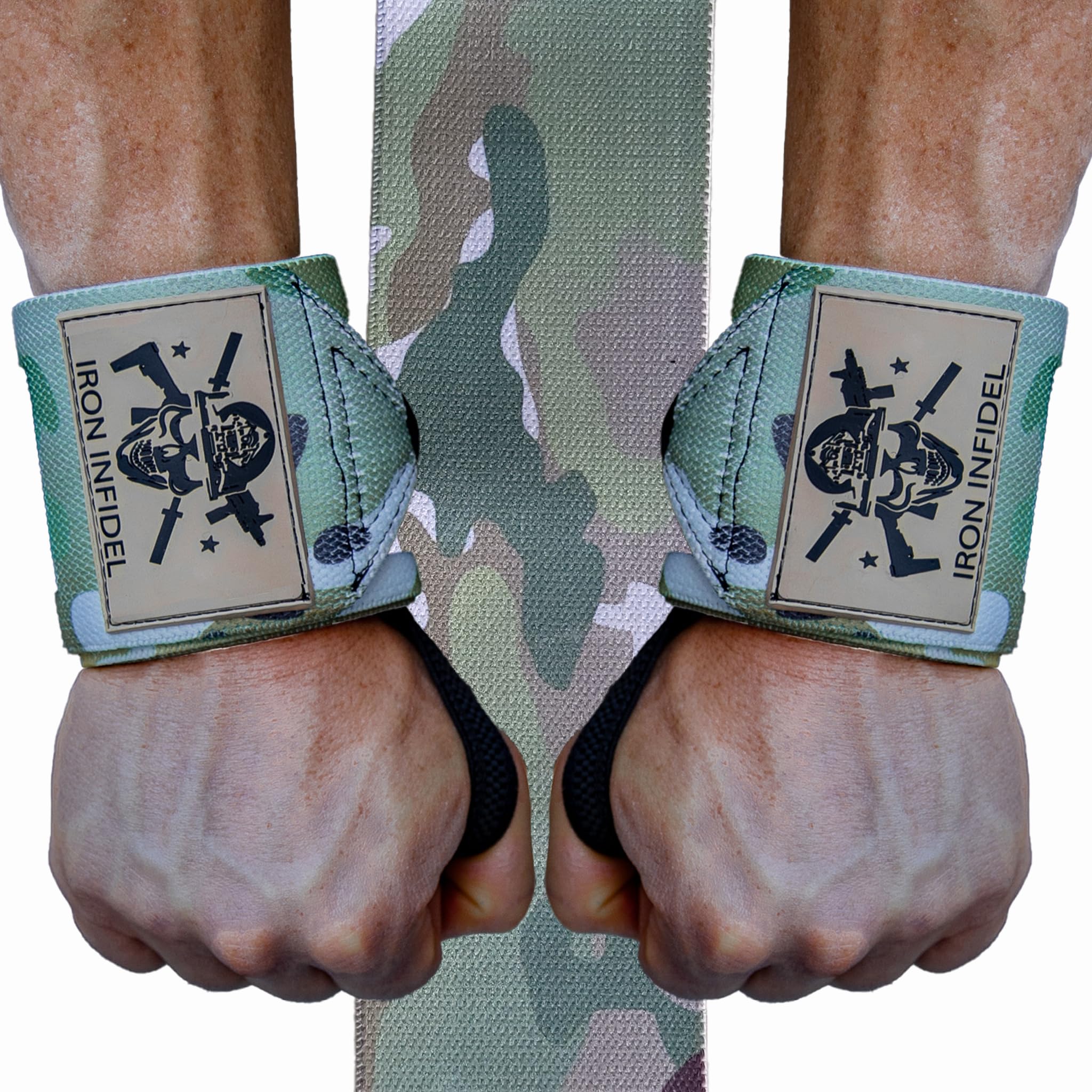 'Iron Infidel Wrist Wraps for Weightlifting - 18'' and 24'' Heavy Duty Support for Working Out, Gym Accessories for Men - Use for Lifting, Crossfit, Fitness, Exercise, Bench Press, Powerlifting'