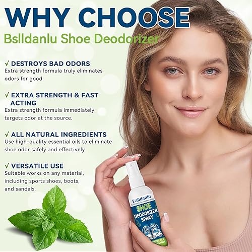 Miniatura 2 de Spray desodorante para zapatos, paquete de 2 unidades de spray refrescante natural para hombres y mujeres, eliminación de olores de zapatos extra