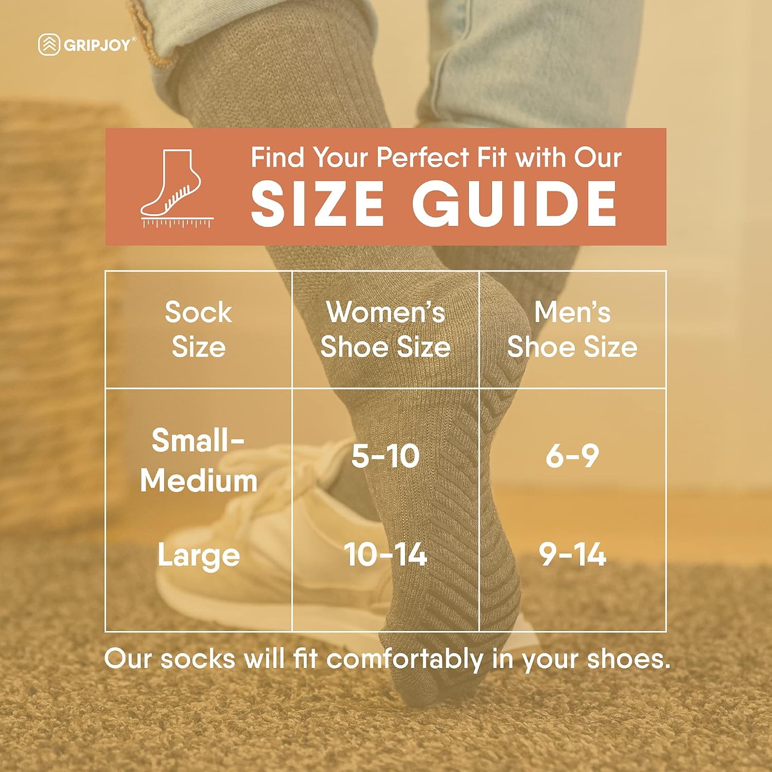 Gripjoy Hospital Socks with Grips for Women & Men, Non-Slip, Safety & Stability, Recovery, Support & Balance - 3 Pairs