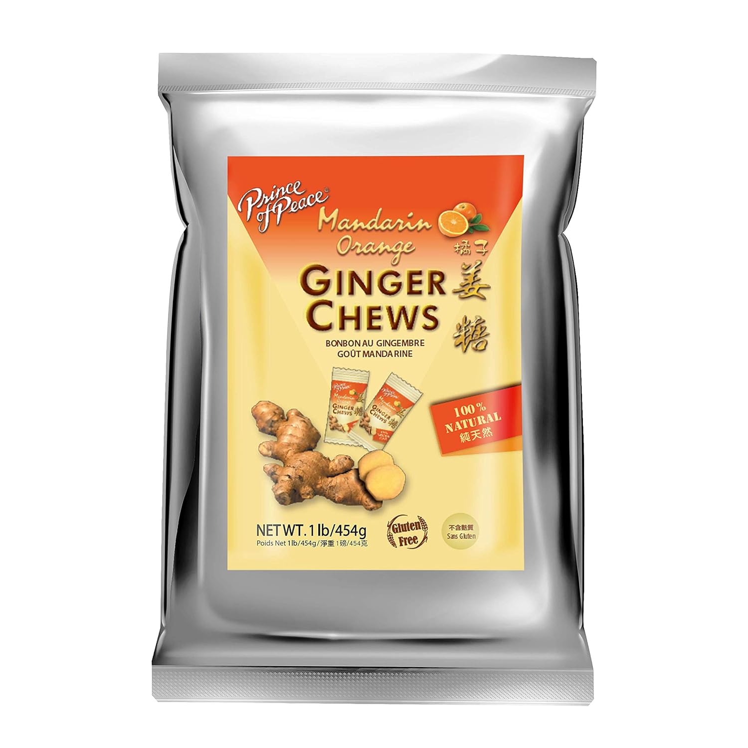 Prince of Peace Ginger Chews With Mandarin Orange, 1 lb