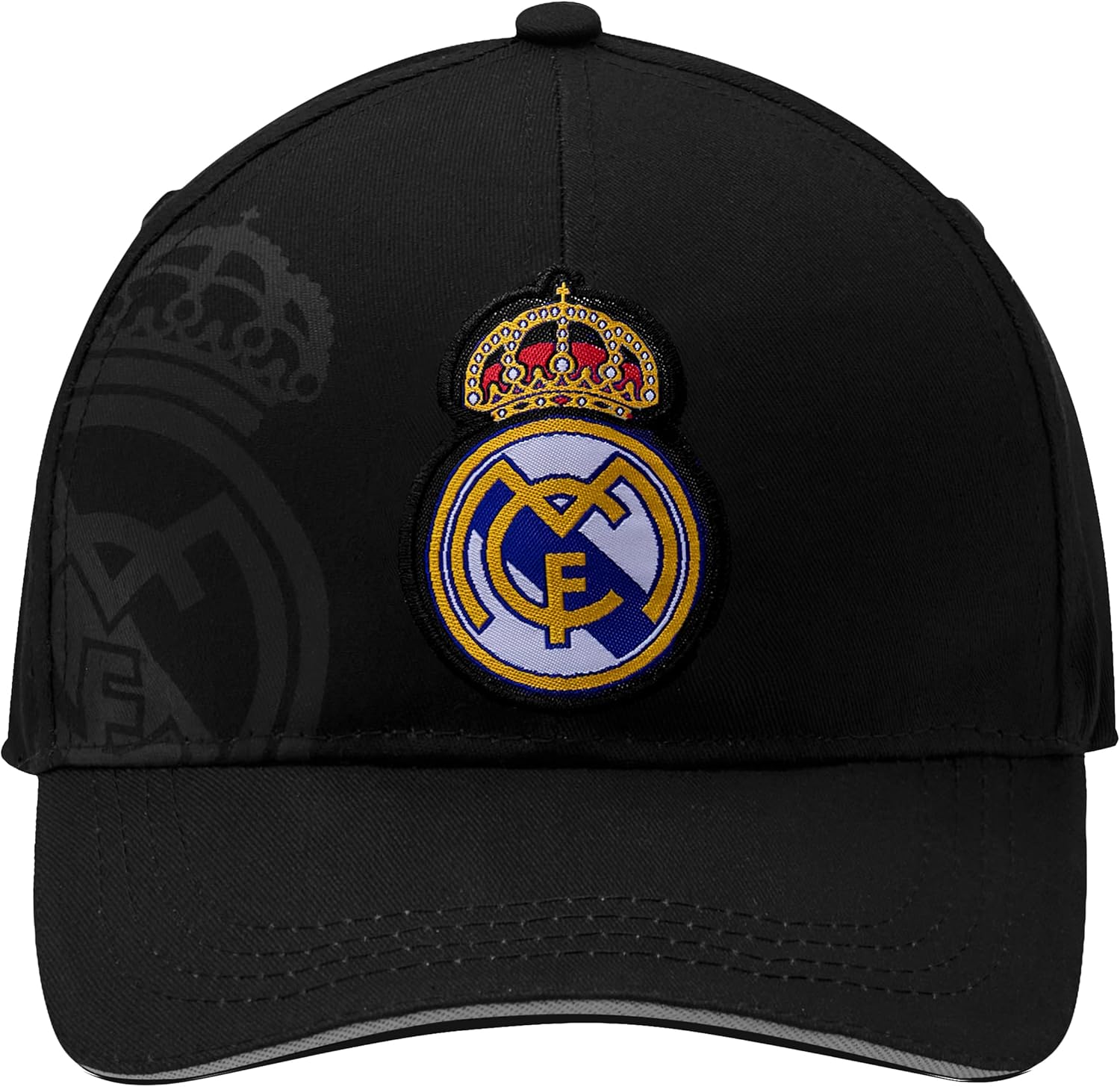 Gorra Icon Sports Real Madrid Ajustable Algodón Blanco y Negro