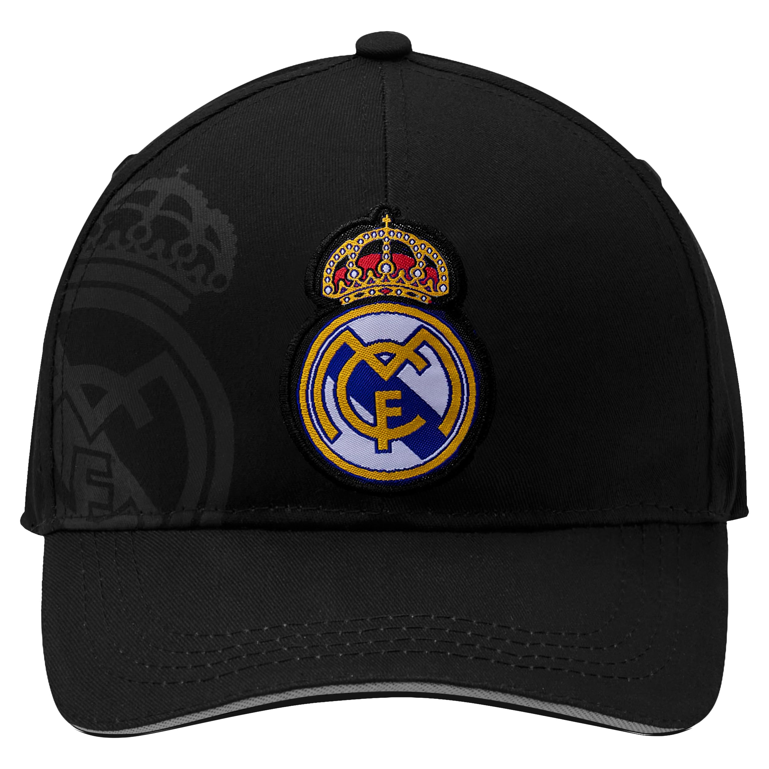 Icon Sports Officially Licensed Real Madrid Adjustable Dad Cap – White & Black Cotton Hat with Buckle for Men & Women