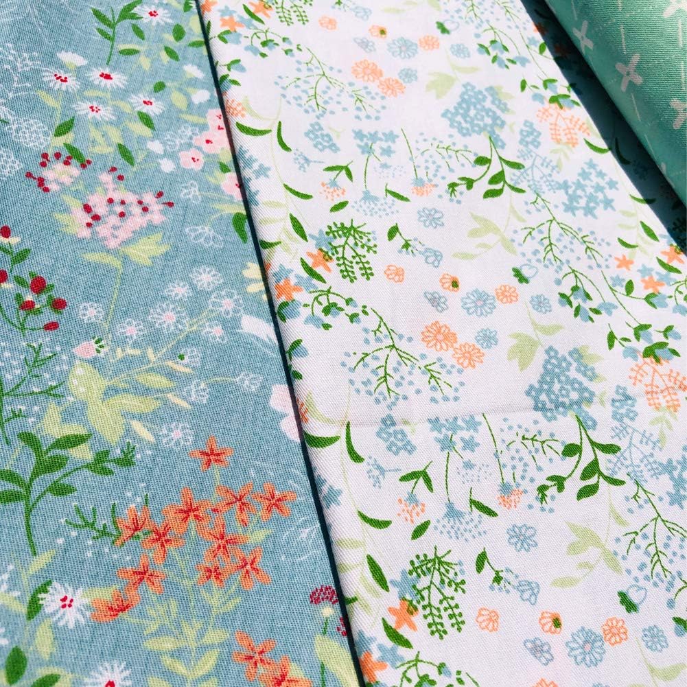 flic-flac 20 x 20 inches (51cmx51cm) Fat Quarter Cotton Quilting Fabric Thick Craft Printed Fabric High Density Bundle Squares Patchwork Lint DIY Sewing (14pcs, Pattern A)