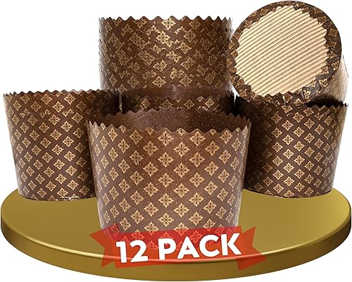 Miniatura 2 de Pan de Pascua Formas Paska Pan Molde Kulich Paskha Pantone 12pcs Medio 12.35 oz - Pan Stampo por Molde Pandoro Panettone Moldes de papel - Envoltura