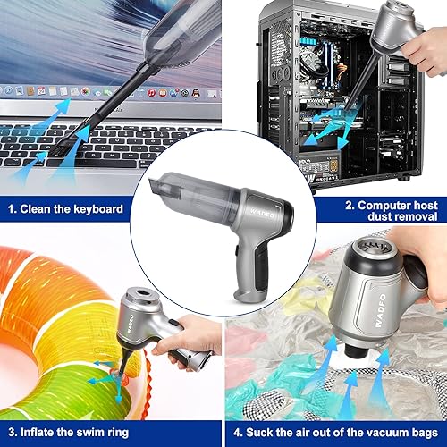 Miniatura 3 de WADEO Aspiradora de mano inalámbrica, 9000 PA, aspiradora portátil inalámbrica, mini aspiradora, ultraligera de 0.7 libras, aspiradora de mano