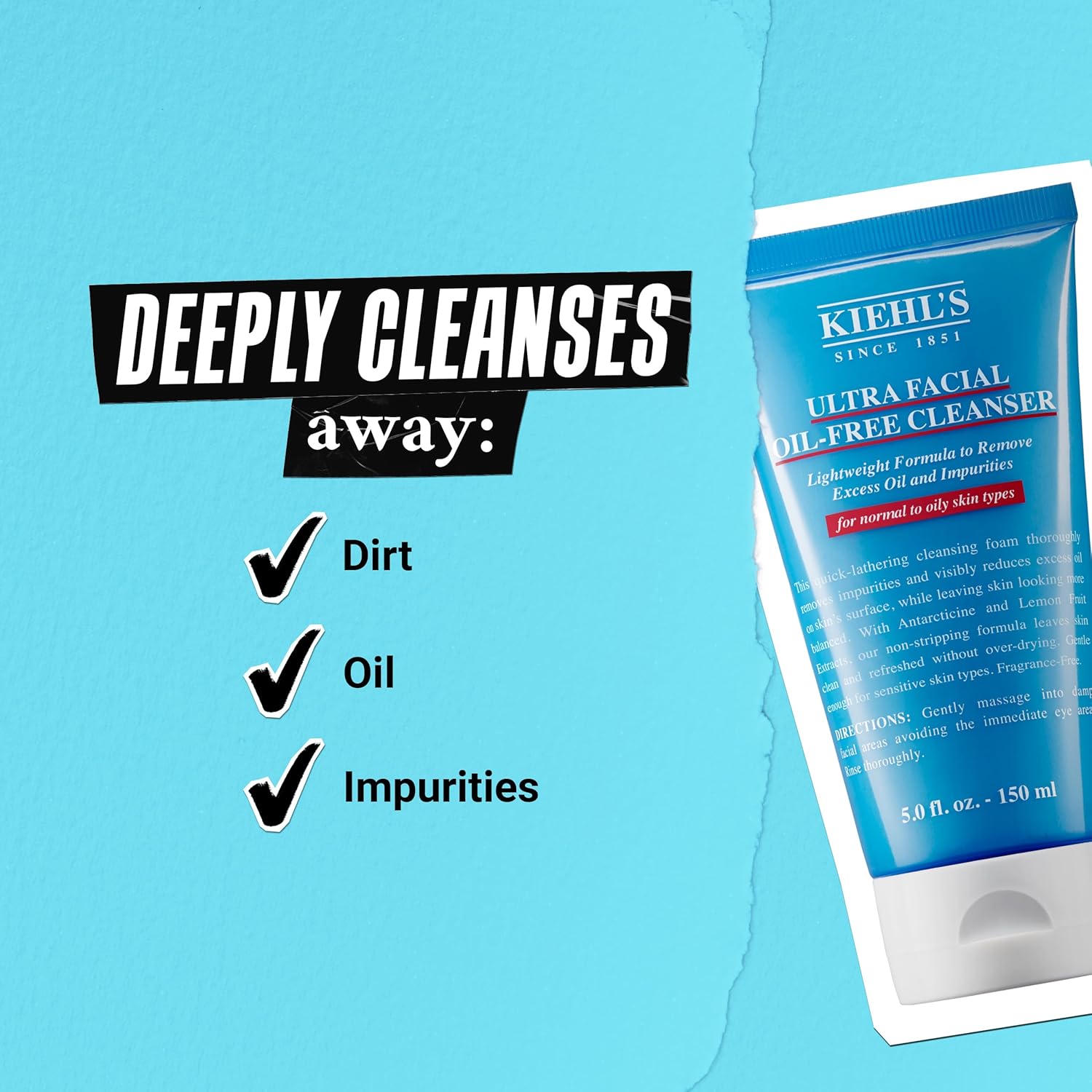 Kiehl's Ultra Facial Oil-Free Cleanser, Foaming Face Wash for Oily to Normal Skin, Visibly Reduces Excess Oil, with Desert Plant and Lemon Fruit Extracts, Paraben-free, Fragrance-free - 5.0 fl oz - Image 4