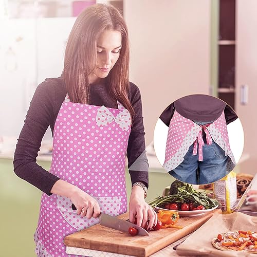 Miniatura 4 de Homgaty Mommy and Me Apron Set, 2PCS Matching Aprons for Kids and Adults with Pocket, Adjustable Cute Kids Apron for Backing