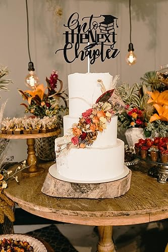 Miniatura 6 de Black Onto the Next Chapter - Decoración para tartas, decoración de graduación de la clase de 2025, suministros de fiesta con texto en inglés "We