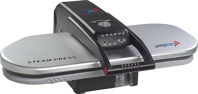 Speedypress PSP202S Silver Steam Ironing Press Mega Iron Press, 64cm x 27cm; 1,400watt (+ FREE Replacement Cover & Foam Underfelt - RRP £39.00)