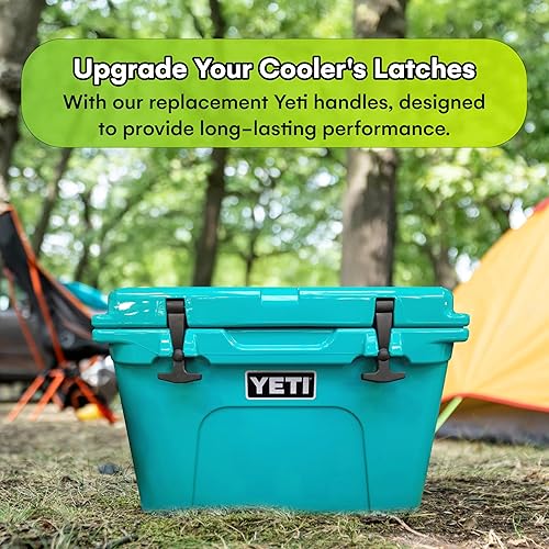 Miniatura 2 de BEAST COOLER ACCESSORIES Paquete de 2 cierres de tapa de repuesto, compatibles con enfriadores duros Yeti y RTIC, goma negra, 20 pulgadas