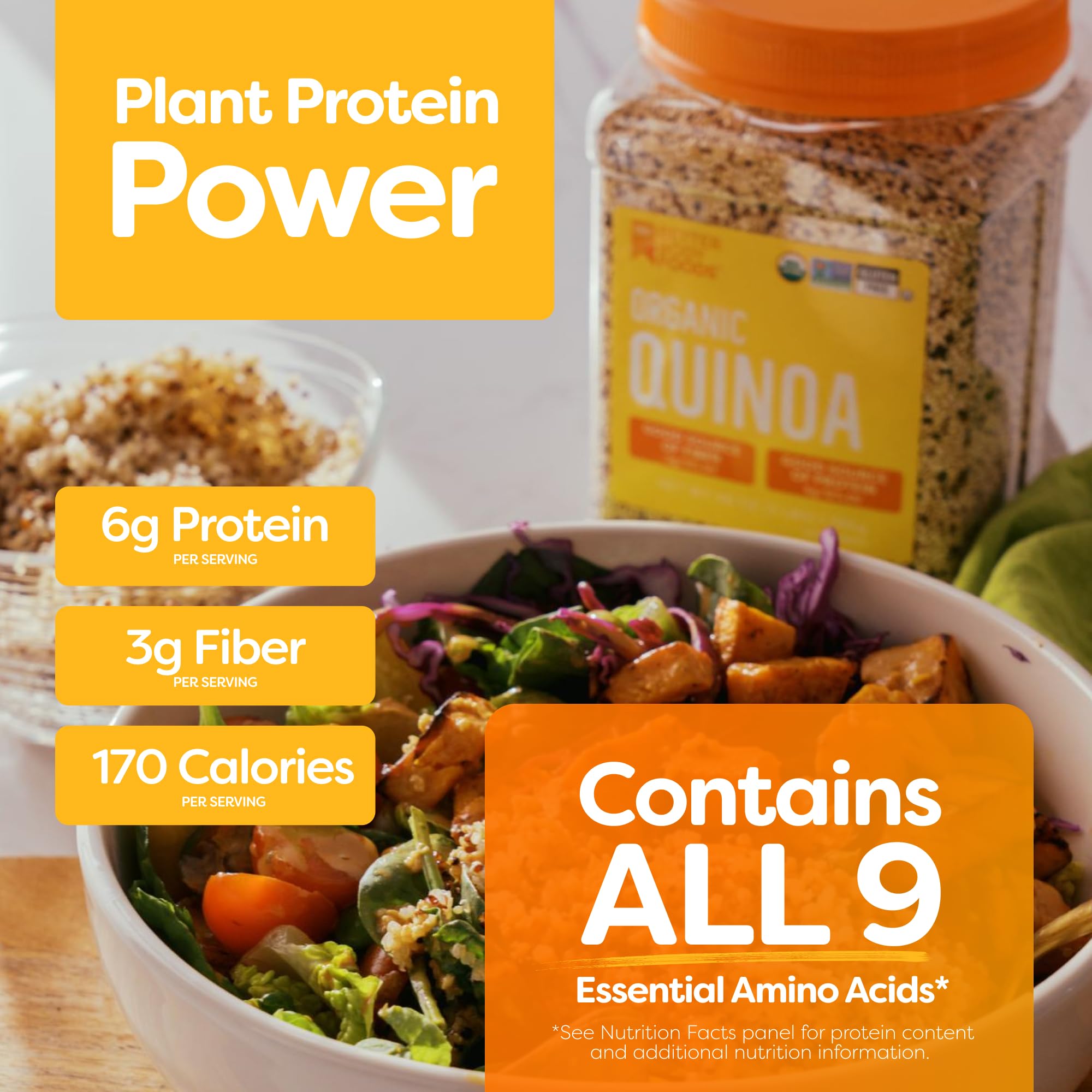 Organic Quinoa, Vegan, Complete Plant Protein, Gluten Free, Low Glycemic Rice Replacement, 24 ounce