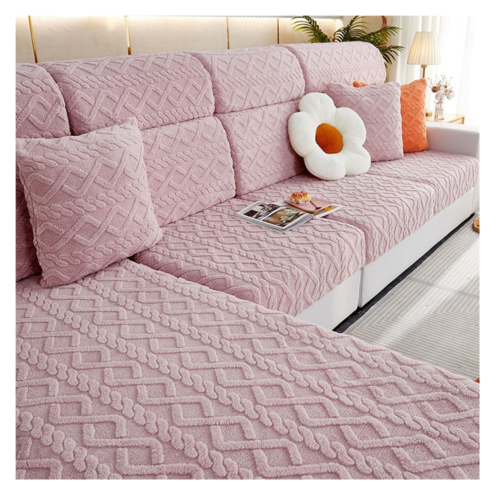 Housses de coussin de canapé douces pour dossier M de méridienne chic