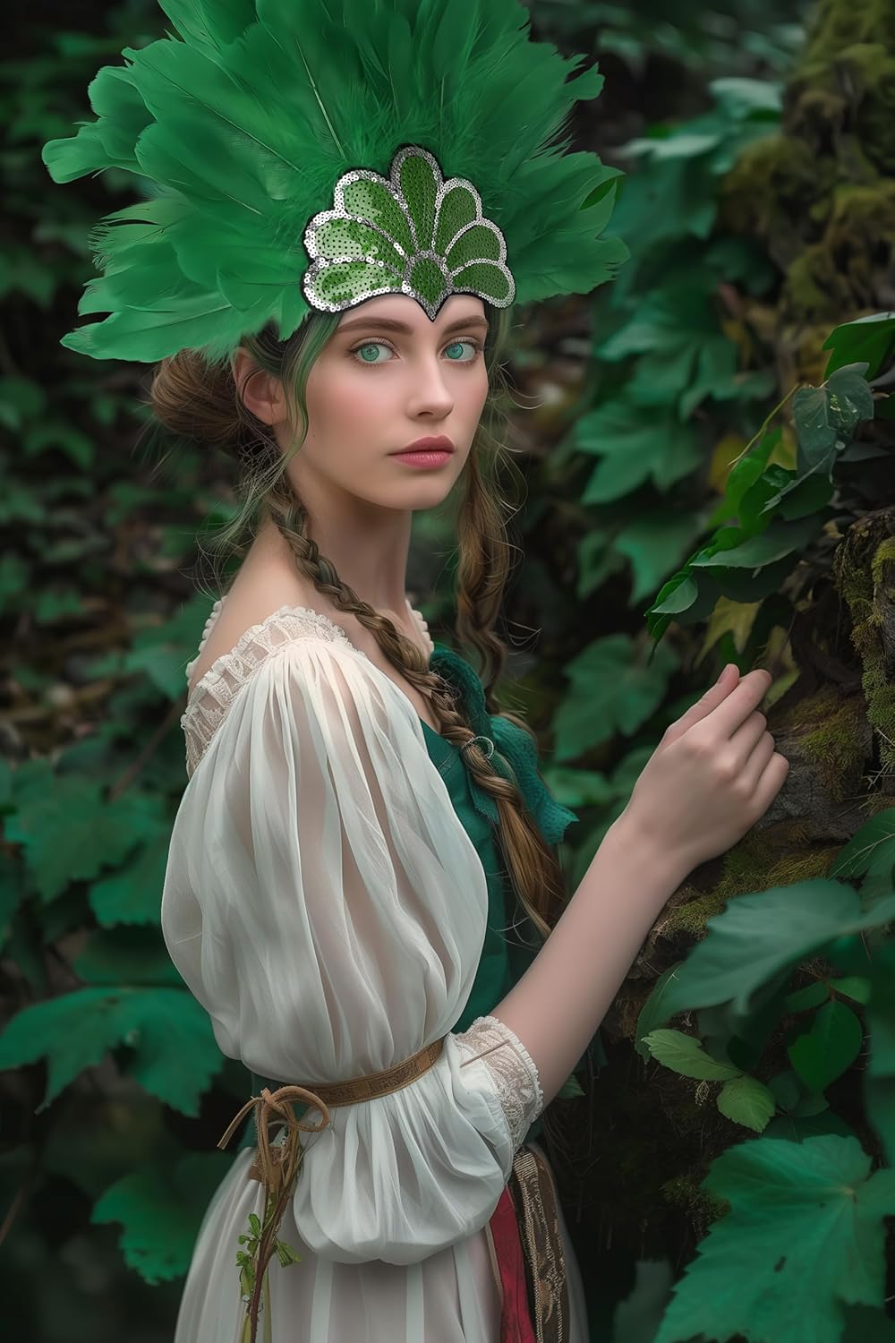 Black Feather Sequin Headwear Carnival Headpiece Showgirl Cosplay Accessories for Women - Image 2