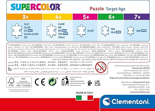 Miniatura 7 de Clementoni Disney Mickey Puzzle 20269 de 30 piezas Supercolor Mickey Mickey - Rompecabezas de 30 piezas para niños de 3 años, multicolor, M