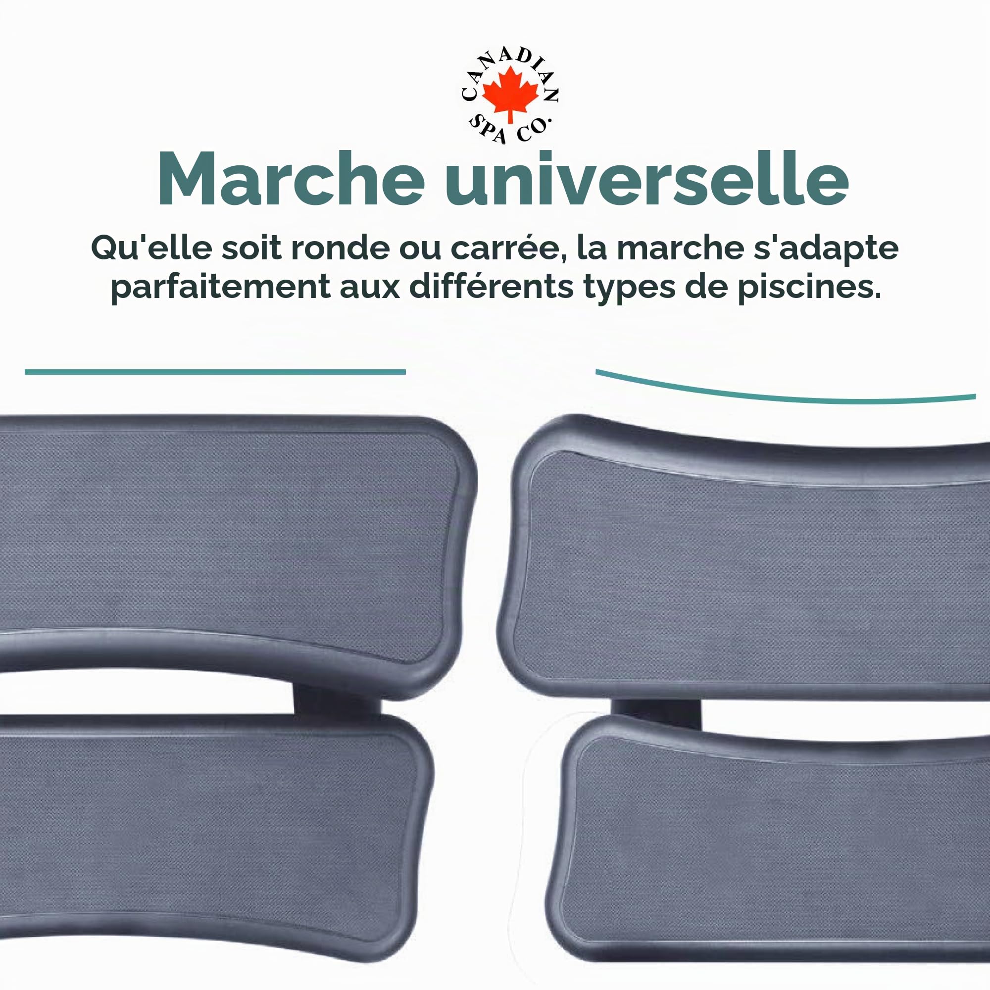 CANADIAN SPA CO. Escalier universel pour spa, 2 marches, 40 x 72 x 52 cm, aide à l'entrée dans la piscine, antidérapant et portable, accessoire pour spa