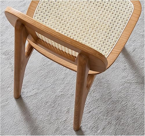 Miniatura 6 de sillas de comedor Silla de comedor de madera maciza para el hogar Simple Rattan Respaldo Taburete Hotel Maquillaje de madera Cocina moderna