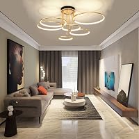 EIDEARAY LED Mennyezeti Lámpa 6 Gyűrűs Modern Arany Dimmelhető Távirányítóval 104cm 7