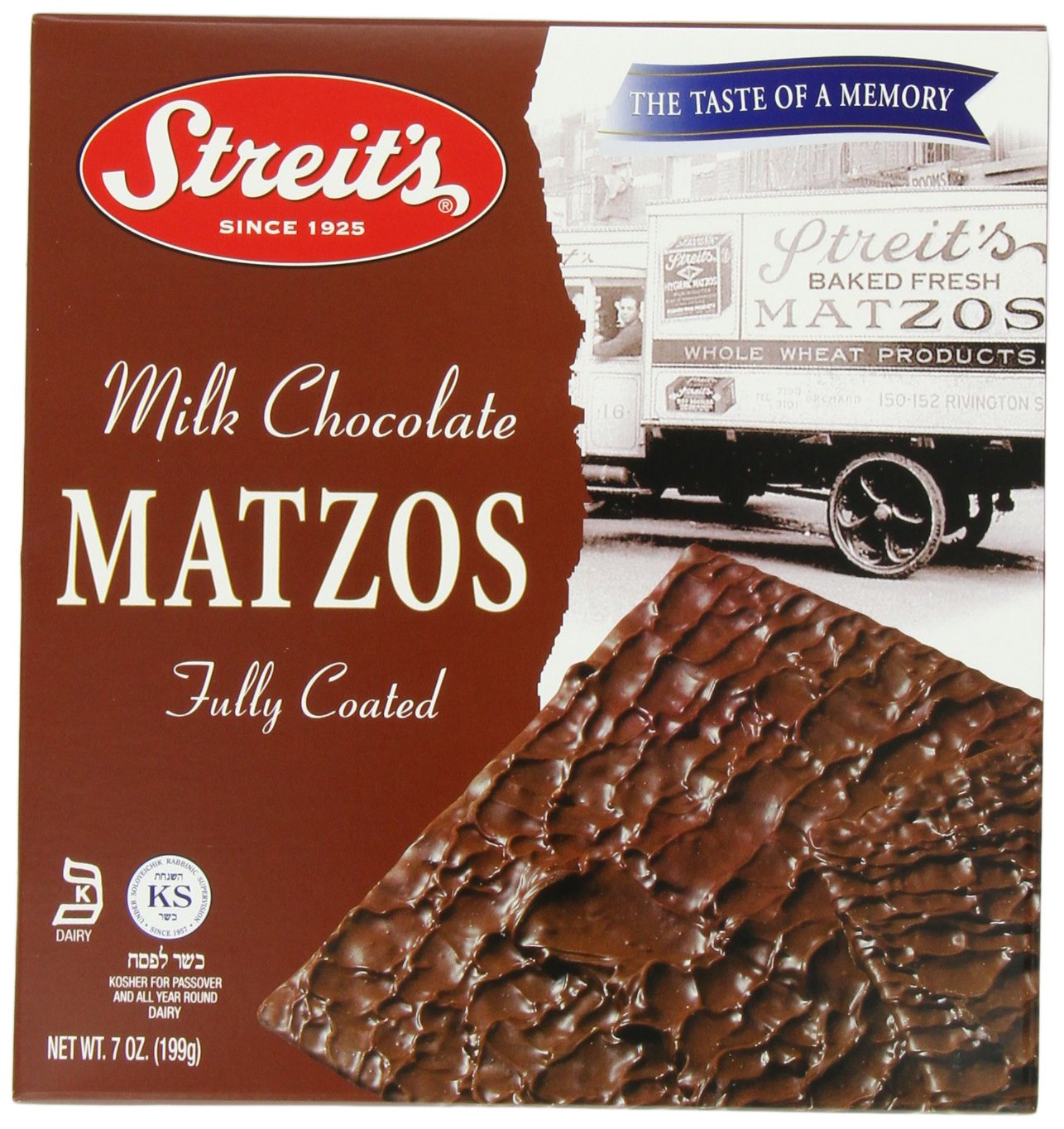 Streit's Matzo, Milk Chocolate, Passover,7-ounces (Pack of4)