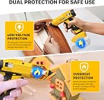 SEEKONE Hot Glue Gun, 100W Pistolet à colle chaude sans fil pour Dewalt 20V Batterie (pas de batterie), préchauffage rapide et anti-goutte pleine taille Gun avec 20pcs Coller des bâtonnets pour l'artisanat, DIY Arts, réparations à domicile