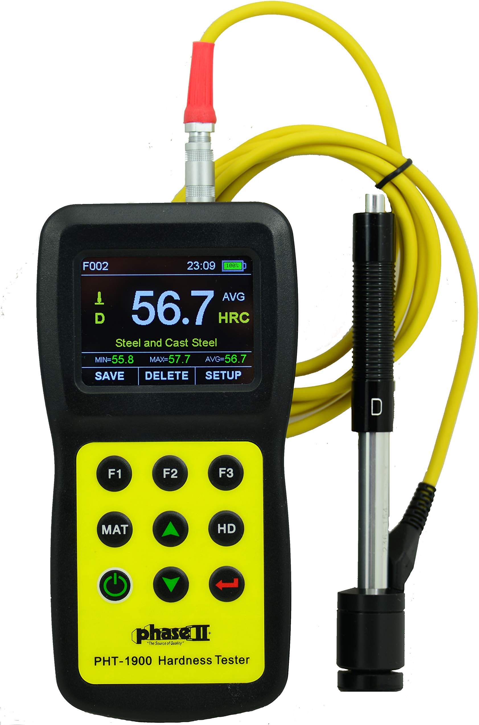 - Accusize Industrial Tools PhaseII+ PHT-1900 Portable Hardness Tester w/Color Display-Multi Function Hardness Tester
