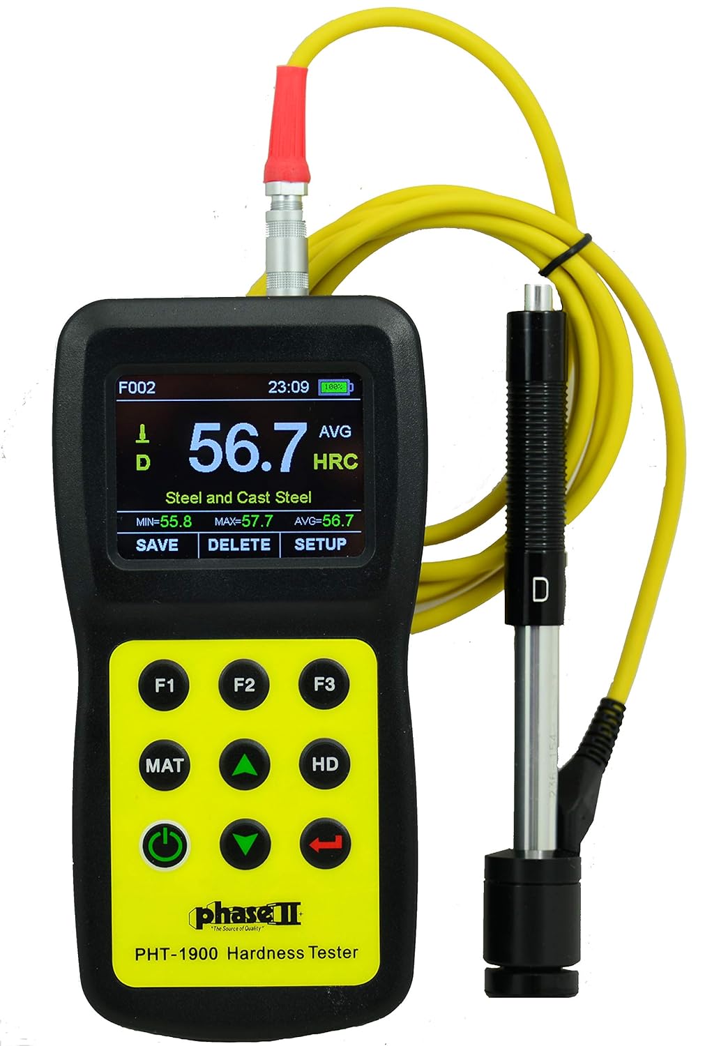 Accusize Industrial Tools PhaseII+ PHT-1900 Portable Hardness Tester w/Color Display-Multi Function Hardness Tester