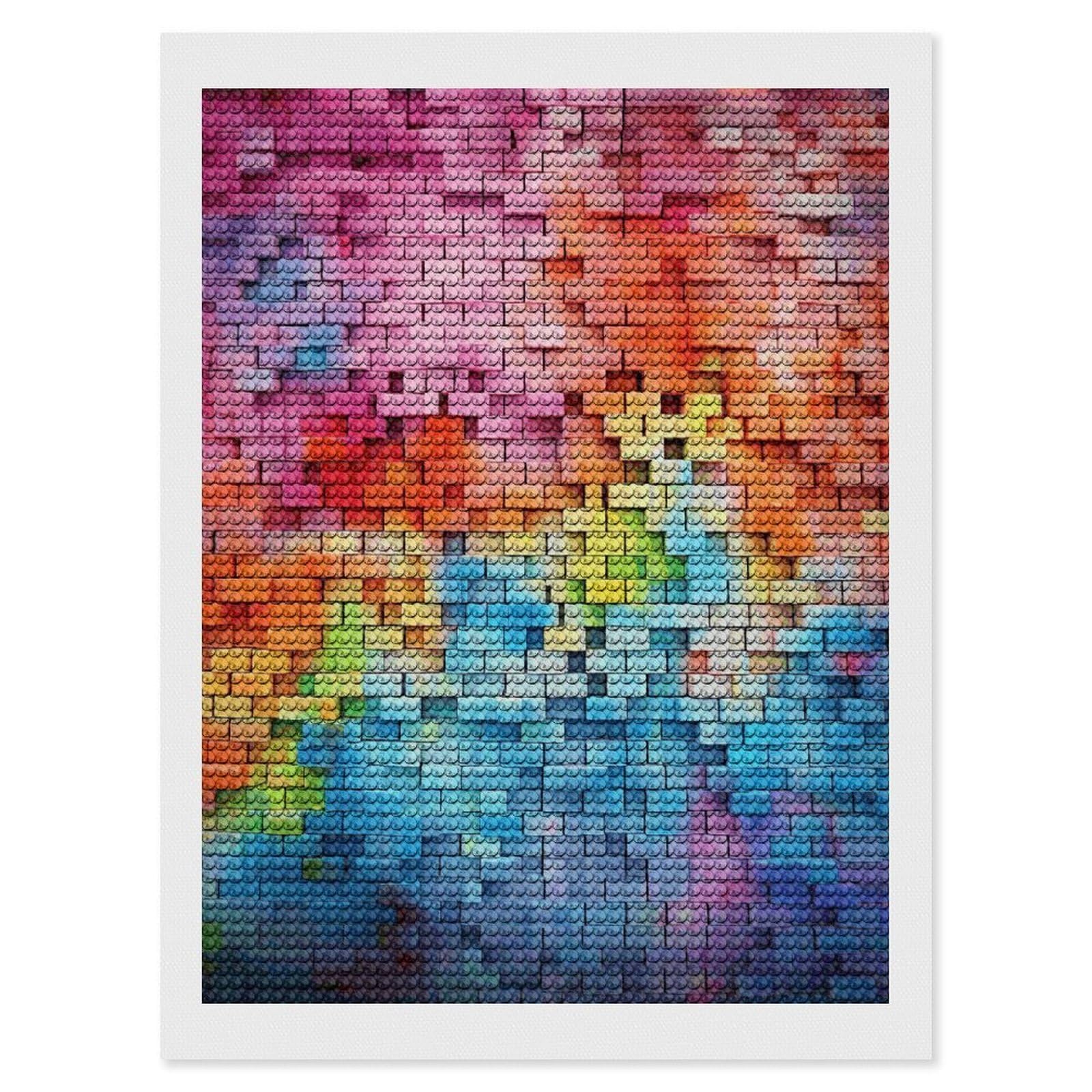 FekiLoot Colorful Wall Diamond Art Kits for Adults Diamond Painting Kits for Beginners DIY Diamond Art Kits Round Full Drill Diamond Dot Gem Painting for Home Wall Decor Gift 12"x16"