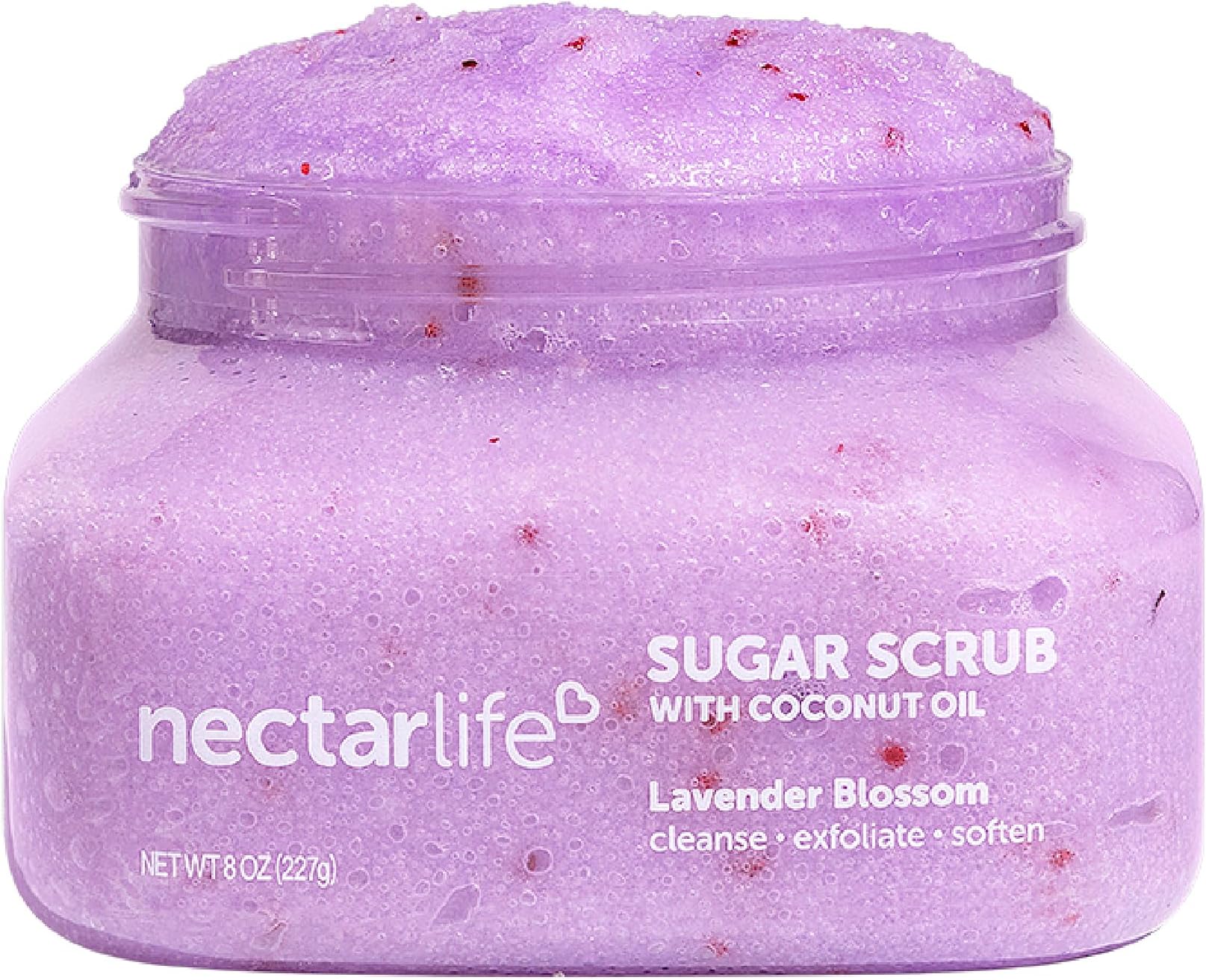 Sugar Body Scrub, Exfoliating Body Scrub with Moisturizing Shea Butter and Coconut Oil, Paraben Free, SLS Free, Cruelty Free Skin Care for Women and Girls, Handmade Fresh, 8 Oz (Lavender)