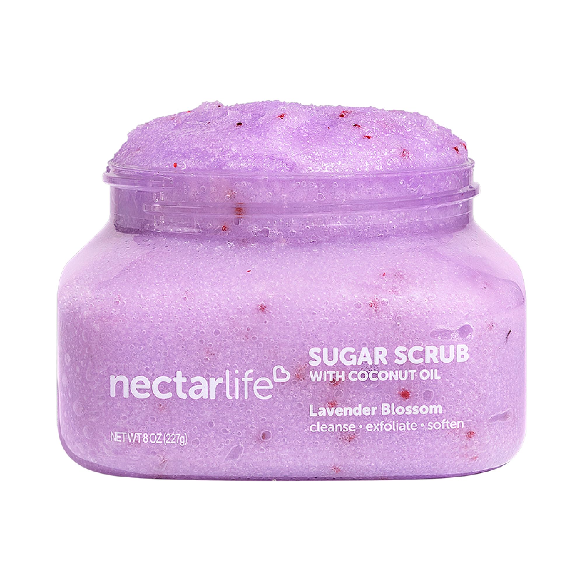 Sugar Body Scrub, Exfoliating Body Scrub with Moisturizing Shea Butter and Coconut Oil, Paraben Free, SLS Free, Cruelty Free Skin Care for Women and Girls, Handmade Fresh, 8 Oz (Lavender)