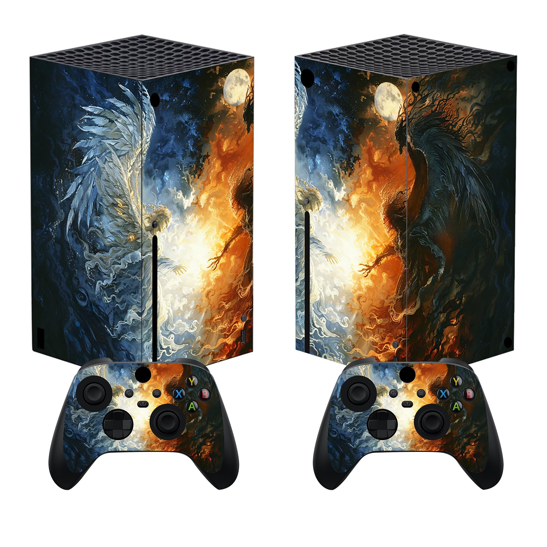 PlayVital Pegatina para Xbox Series X - Calcomanía Vinilo Skin Adhesivo para Consola y Mando, Diseño Duradero, Protección Antirayaduras, Fácil de Colocar y Quitar (Colores Hojas) — view 27