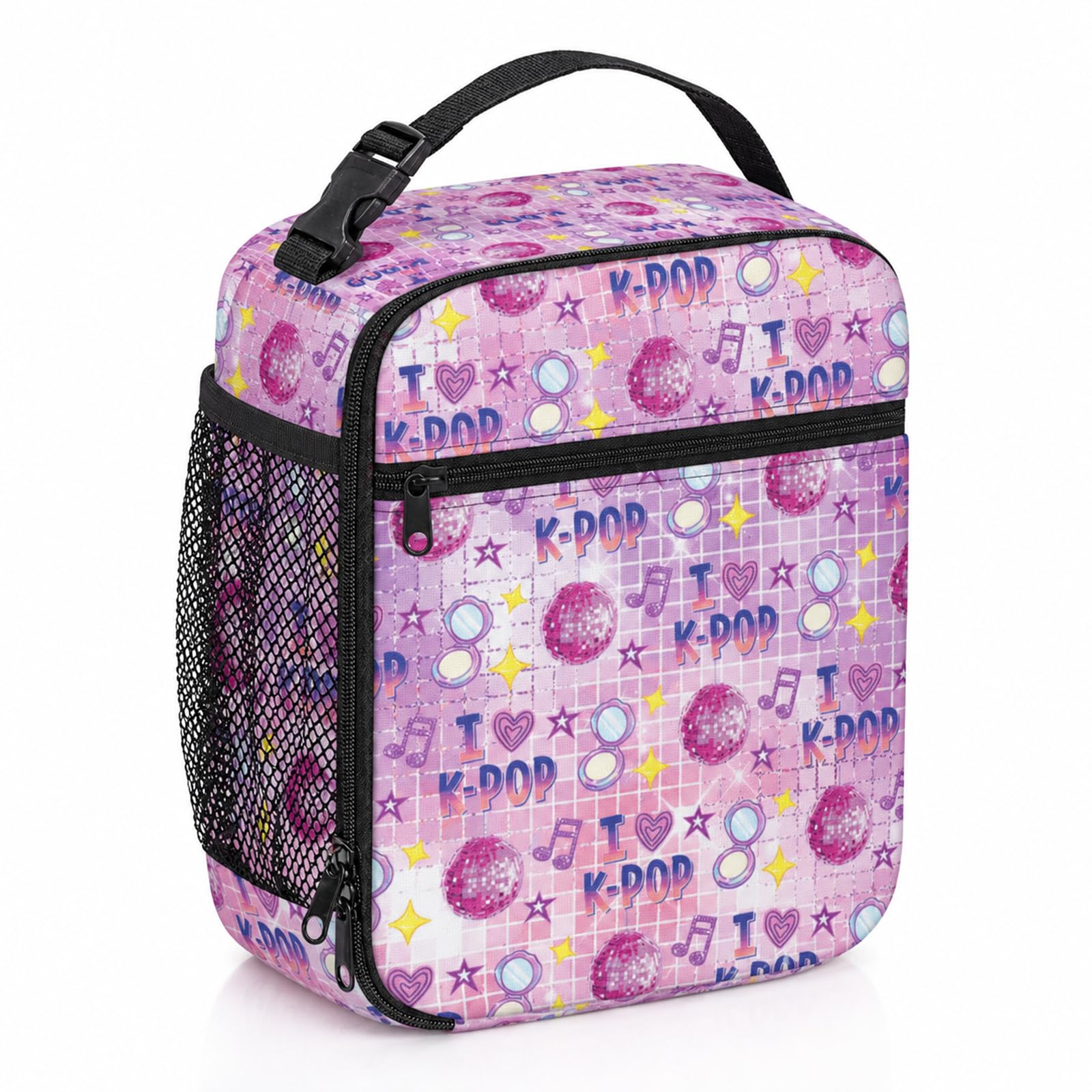 Zorvix Kpop Lunch Bag for Girls, Kpop Merch Kids Lunch Box, Insulated Lunch Bag for School, Kpop Gifts for Girls, Reusable Snack Boxes Meal Prep Bag for Toddlers Teens Adults, 20x11x28cm