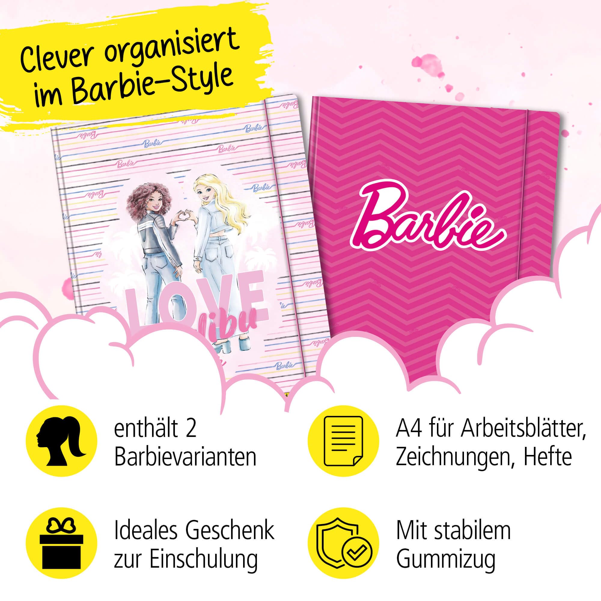 Image secondaire de Classeur A4 Barbie Design - Trieur en carton pour enfants