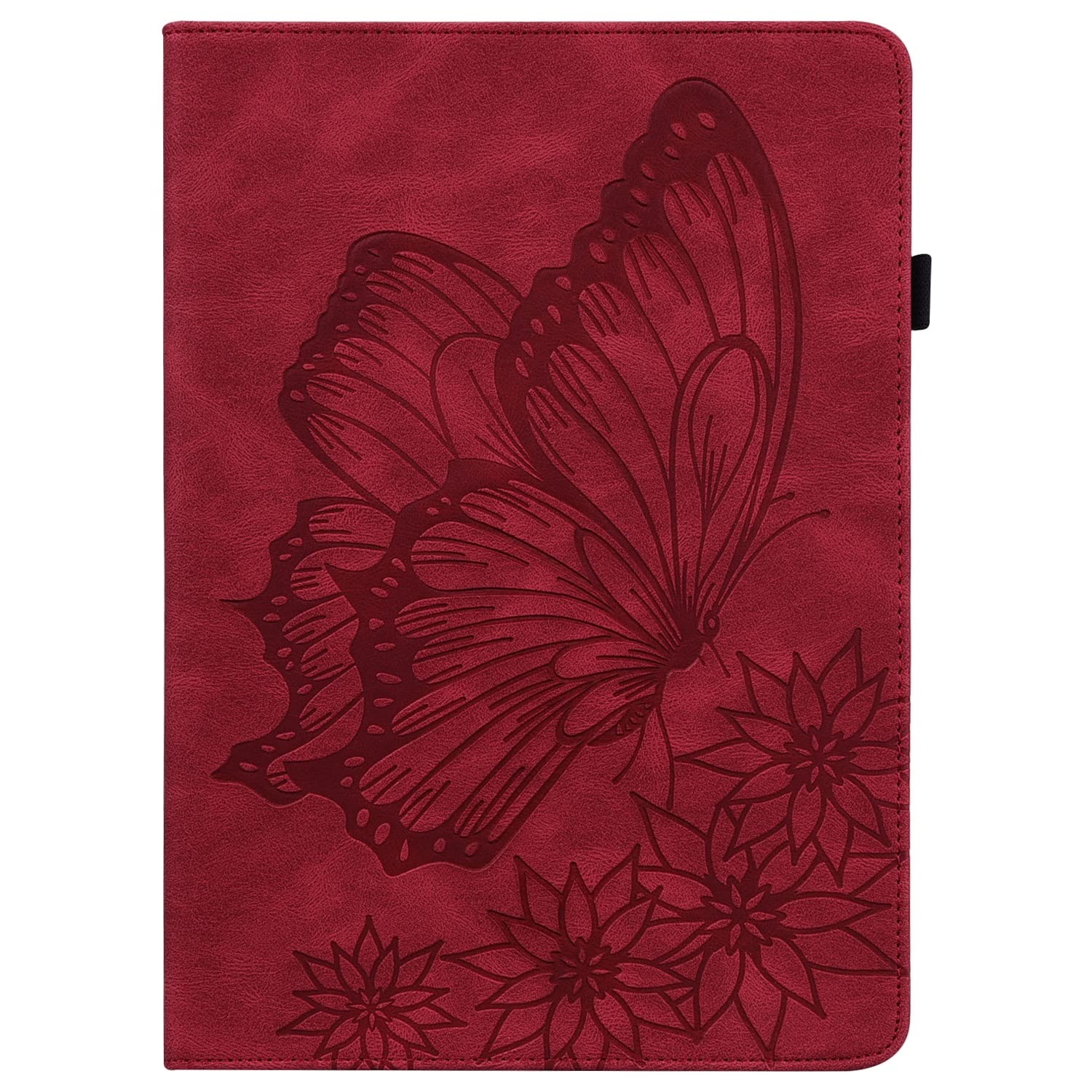 Skórzane etui z klapką Portfel Pokrowiec ochronny Wytłoczony motyl Slot na kartę Tablet Odpowiedni kompatybilny Fire Max 11" 2023(Rosso)