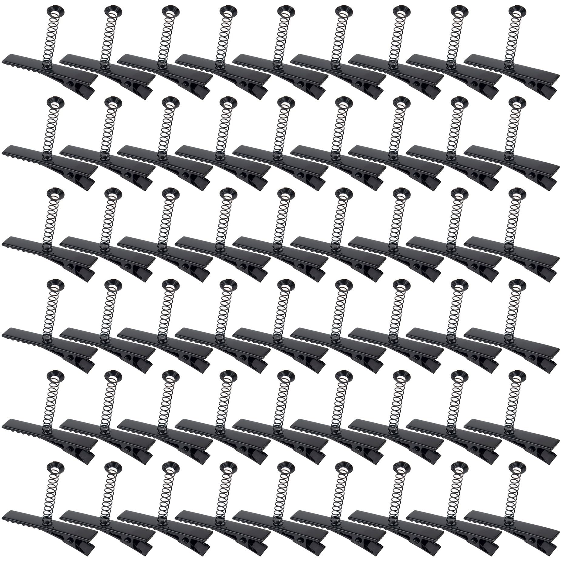 Framendino100 Pack Flat Hair Clip Styling Clip Alligator Clips for DIY Hairpin Black