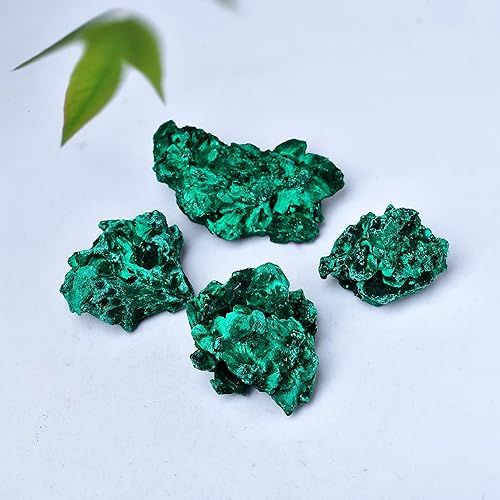 Miniatura 5 de WUYOUSHI Cristales de piedra de malaquita natural de 0.11 a 0.22 libras de malaquita crudo irregular, mineral áspero y gema de cristal curativo,