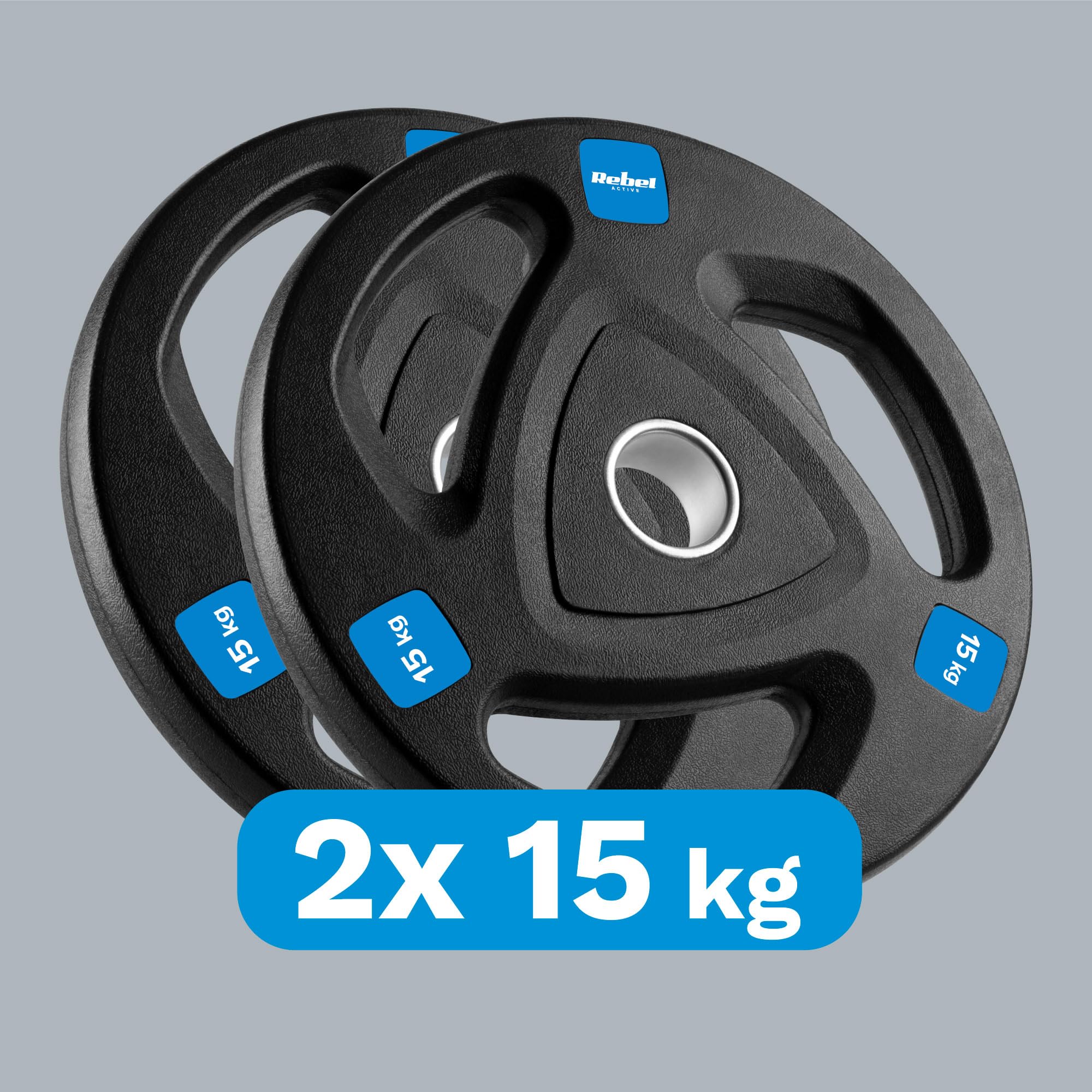 Rebel Zestaw Obciążeń Żeliwnych Gumowanych 2x15kg Otwór Olimpijski 51mm RBA-2111