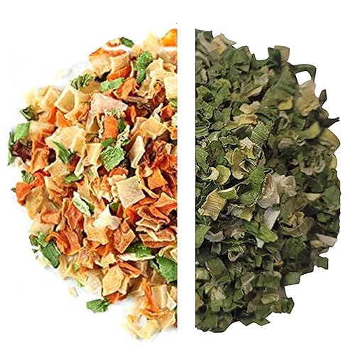 Copos de verduras secas 1 libra + cebolla verde picada seca y lavada, 4 onzas