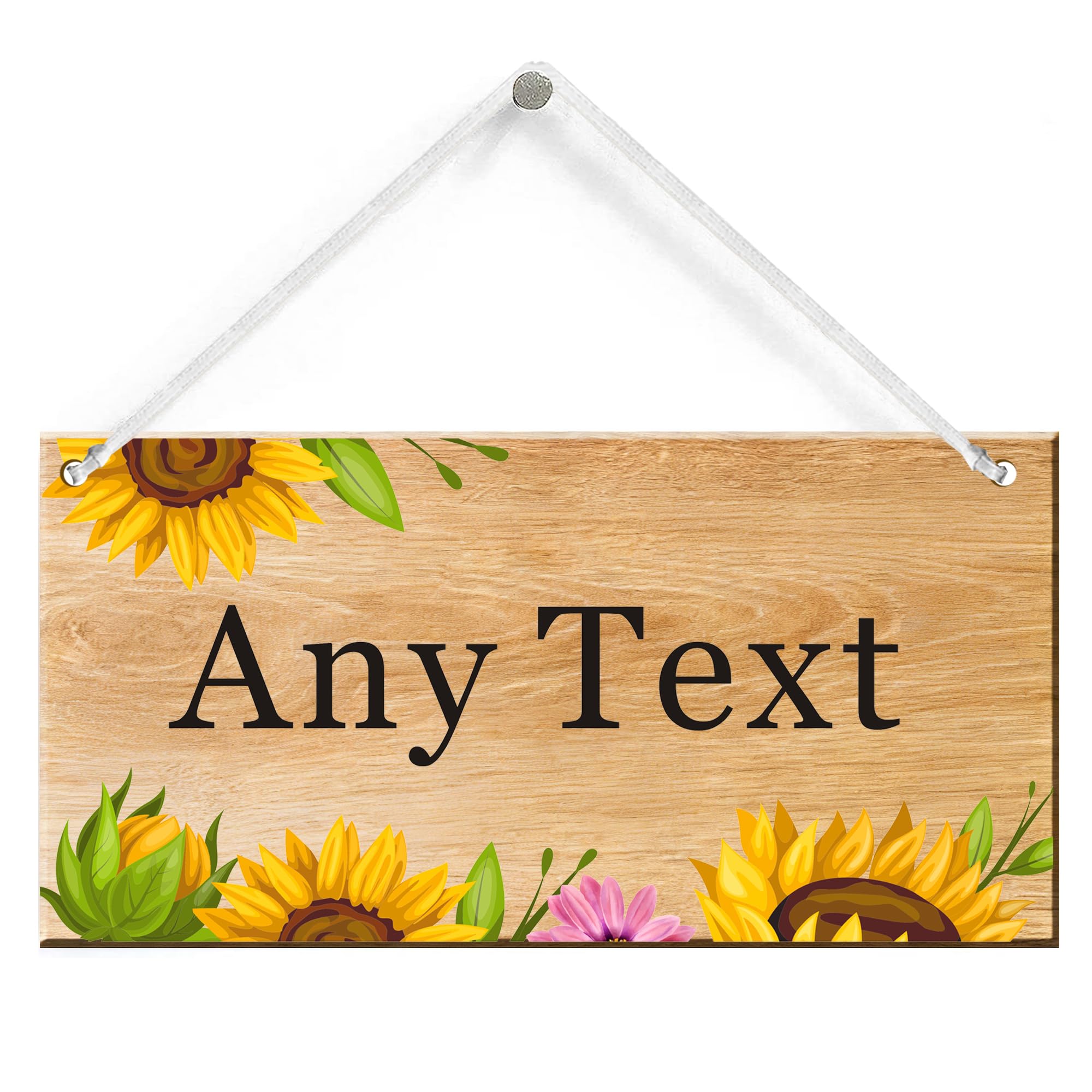 EDSG Personalised Garden Sign Plaque, Welcome Yard Sign Wooden Wall Hanging House Sign for Outside, Custom Garden Signs with Any Text, Home Decor Gift (Style-2)