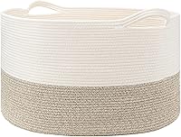 Vista 1 de Cesta de Cuerda de Algodón Extra Grande, Cestas Tejidas para Almacenamiento en la Sala de Estar, Cesta de Juguetes para Bebé y Perro con Asas