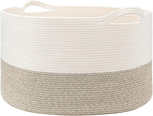 Cesta de almacenamiento extra grande de 83 litros en la sala de estar, cesta de lavandería jumbo para bebé, cesta de juguetes para bebé con asas