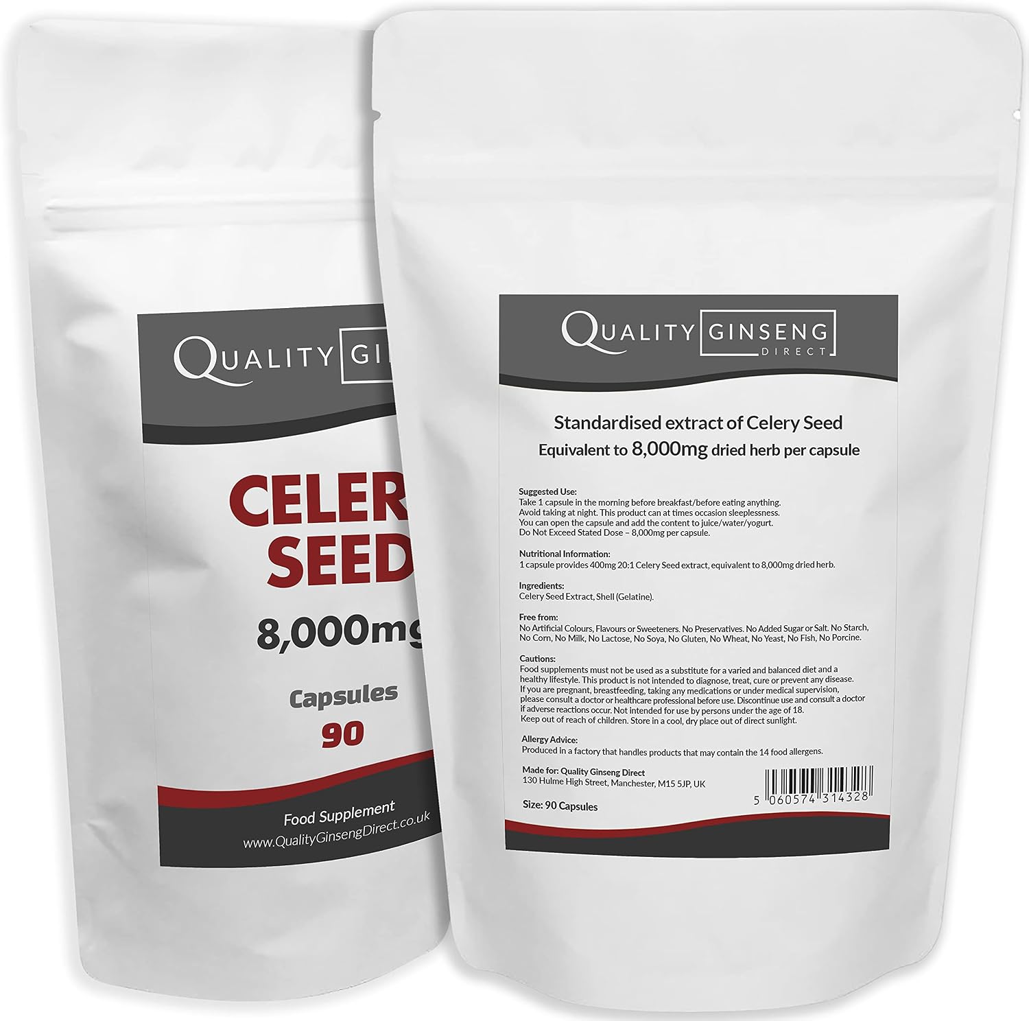 Celery Seed | 8,000mg Capsules | Powerful Formula (90 Capsules) - Image 3