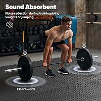 Vista 7 de Tapete de Gimnasio en Casa, Tapete de Ejercicio de Rompecabezas, Baldosas de Espuma EVA Entrelazadas para Equipos de Entrenamiento en Casa y Áreas