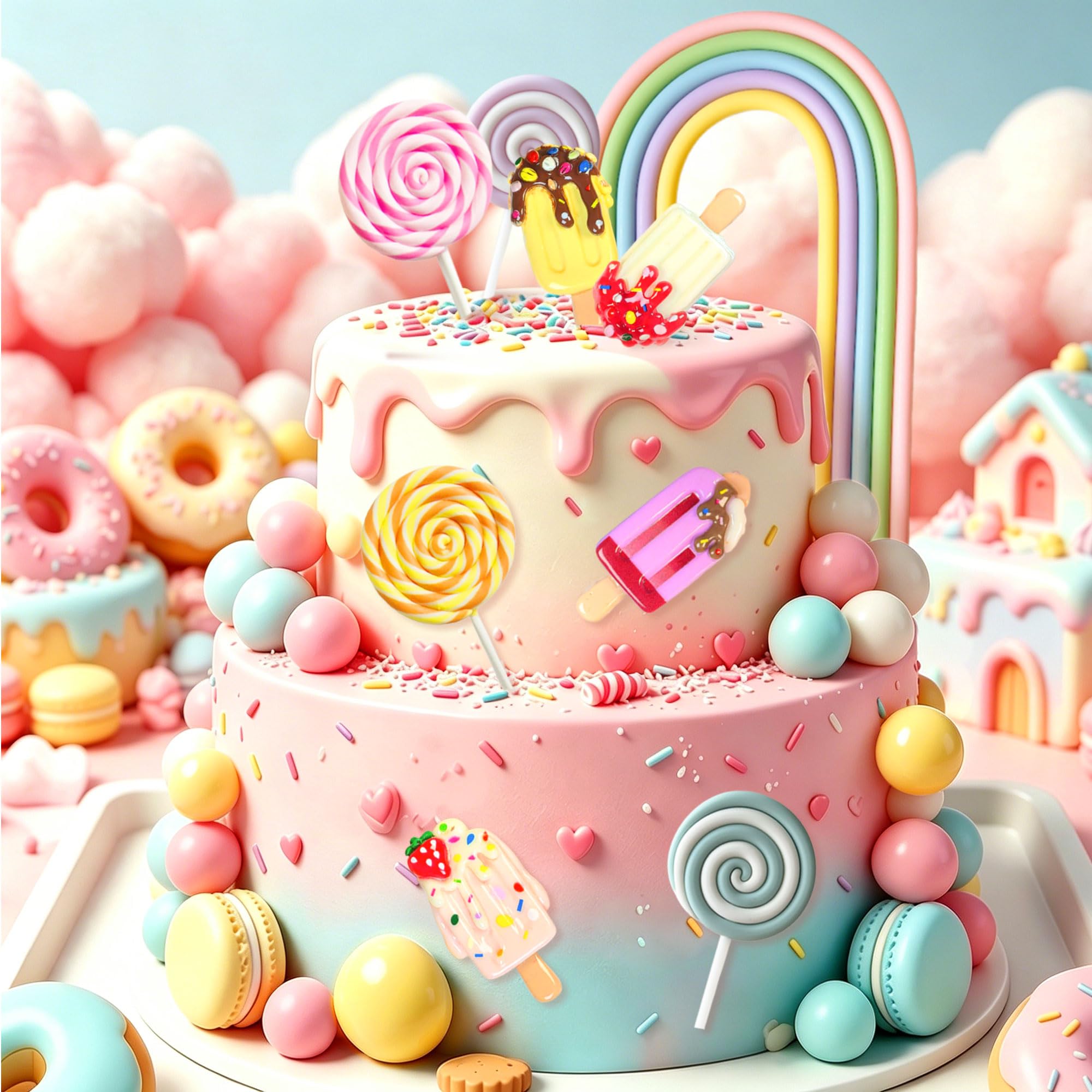 Candyland Cake Decorations Ice Cream and Candy Cake Topper