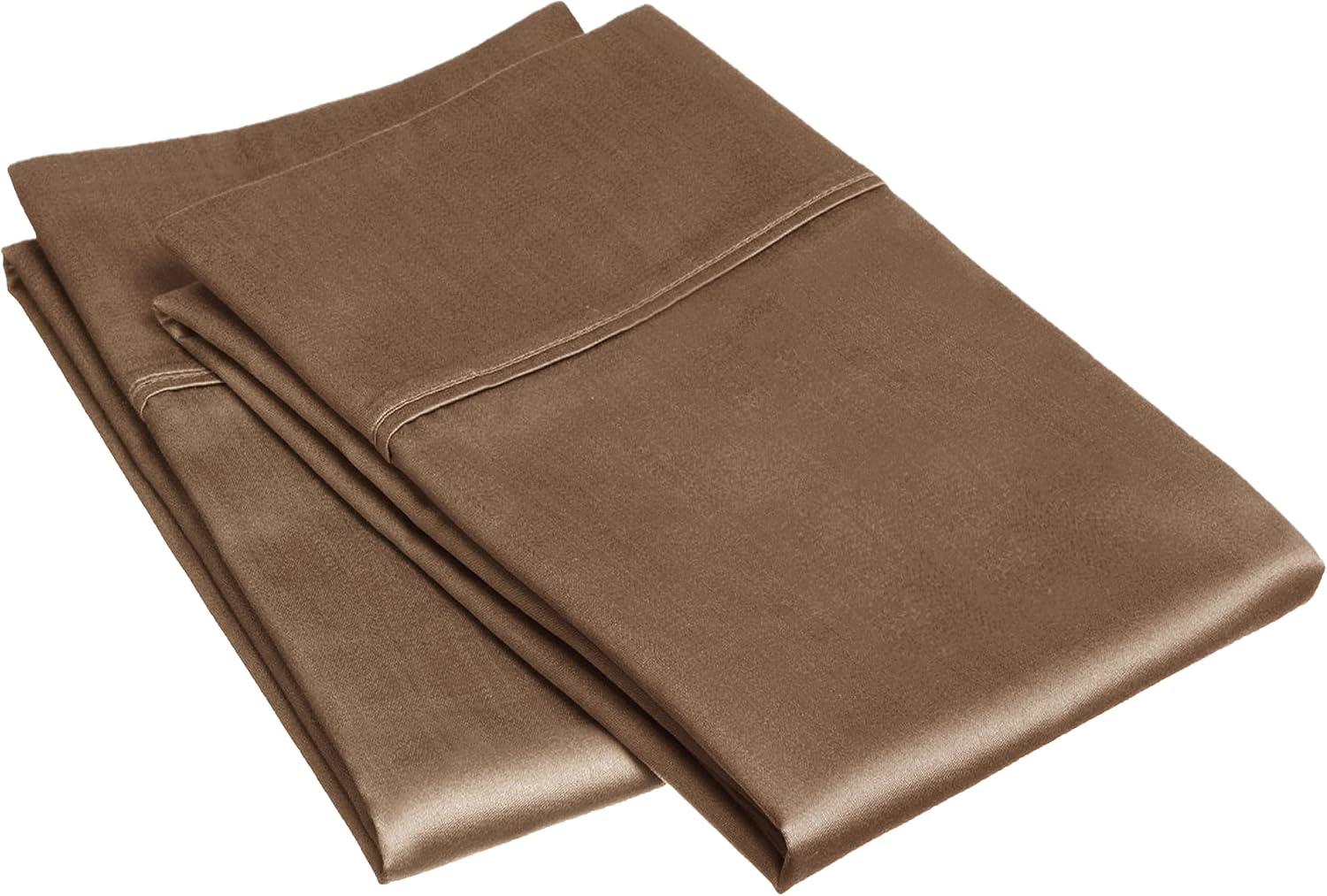 BLUENILEMILLS Egyptian Cotton Premium Pillowcases Set, 400-Thread Count, Sateen Weave, Solid, Standard, Taupe by Blue Nile Mills