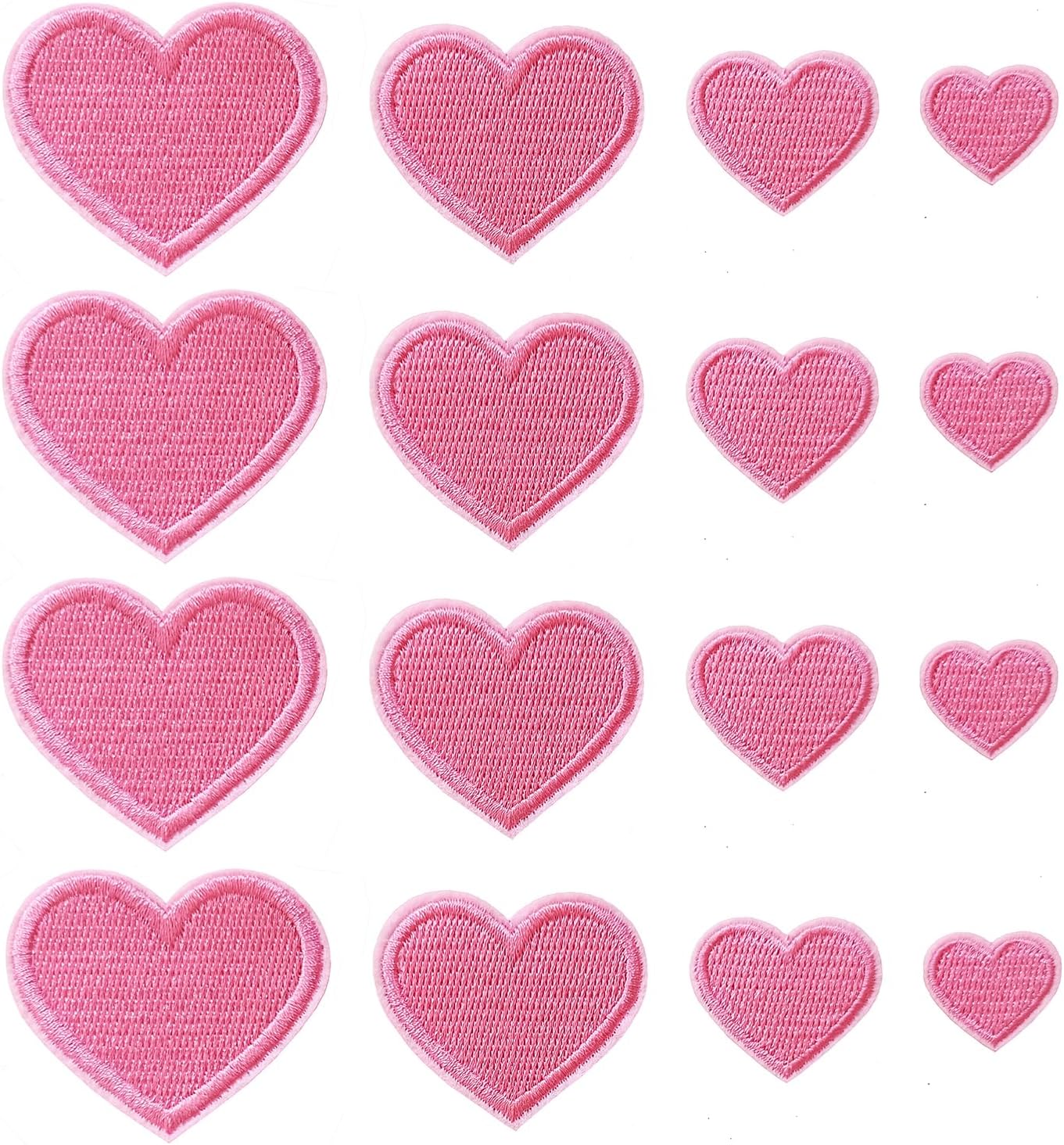 Zlettery 24pcs Pink Heart Iron on Patches, Heart