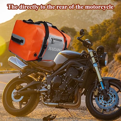 Miniatura 7 de Haigang Bolsa de lona impermeable de 70 L110 L, gran capacidad, correas y asas ajustables gruesas, cierre de cremallera, válvula de aire mantiene el