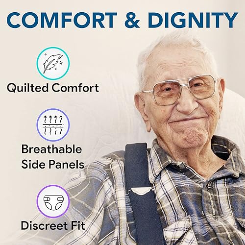 Miniatura 4 de Pañales para adultos para incontinencia, paquete de 100 unidades, para hombres y mujeres, acolchado con bloqueo de humedad y olor, absorción ligera